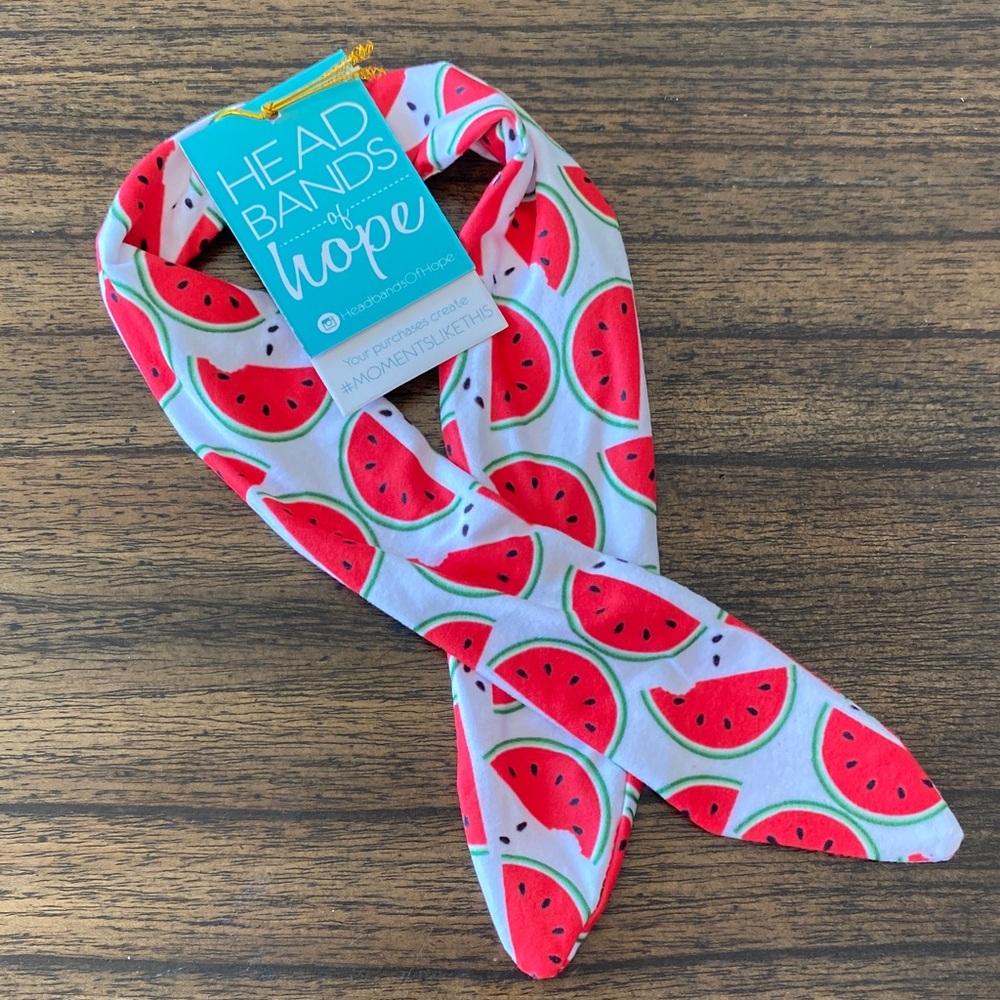 Watermelon Print Tie Headband - one size